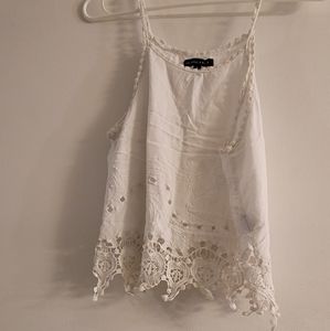 Kylie and Kendall white flowing tank top